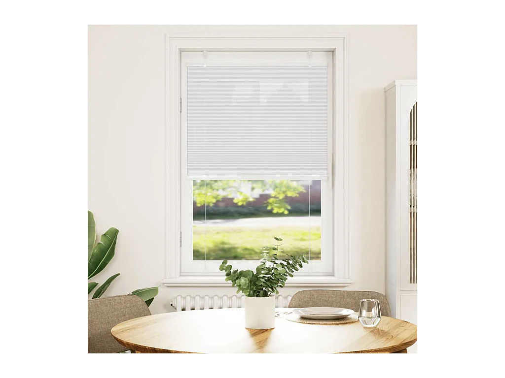 Tenda plissettata bianca 80x150 cm larghezza tessuto 79,4 cm poliestere