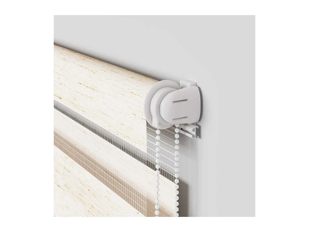 Beige gemarmerde zebragordijnstof breedte 55,9 cm polyester