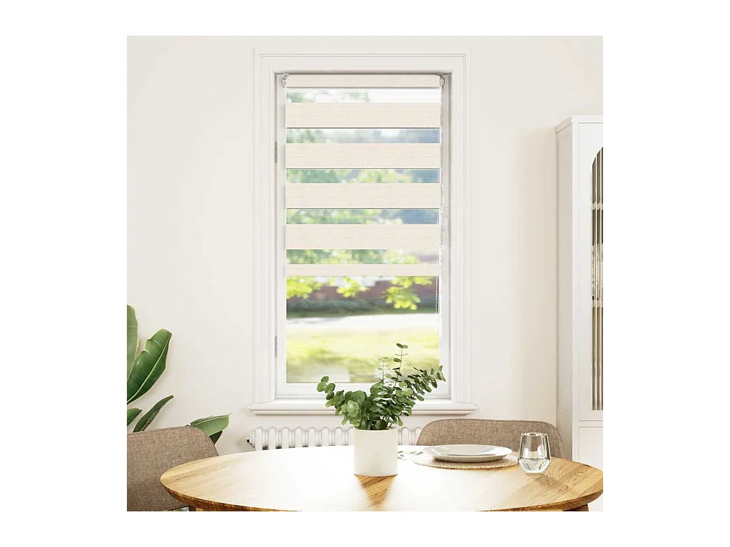 Beige gemarmerde zebragordijnstof breedte 55,9 cm polyester