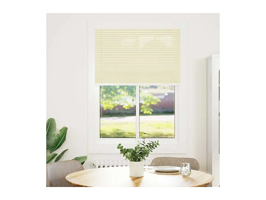 Tenda plissettata color crema 100x150 cm larghezza tessuto 99,4 cm poliestere