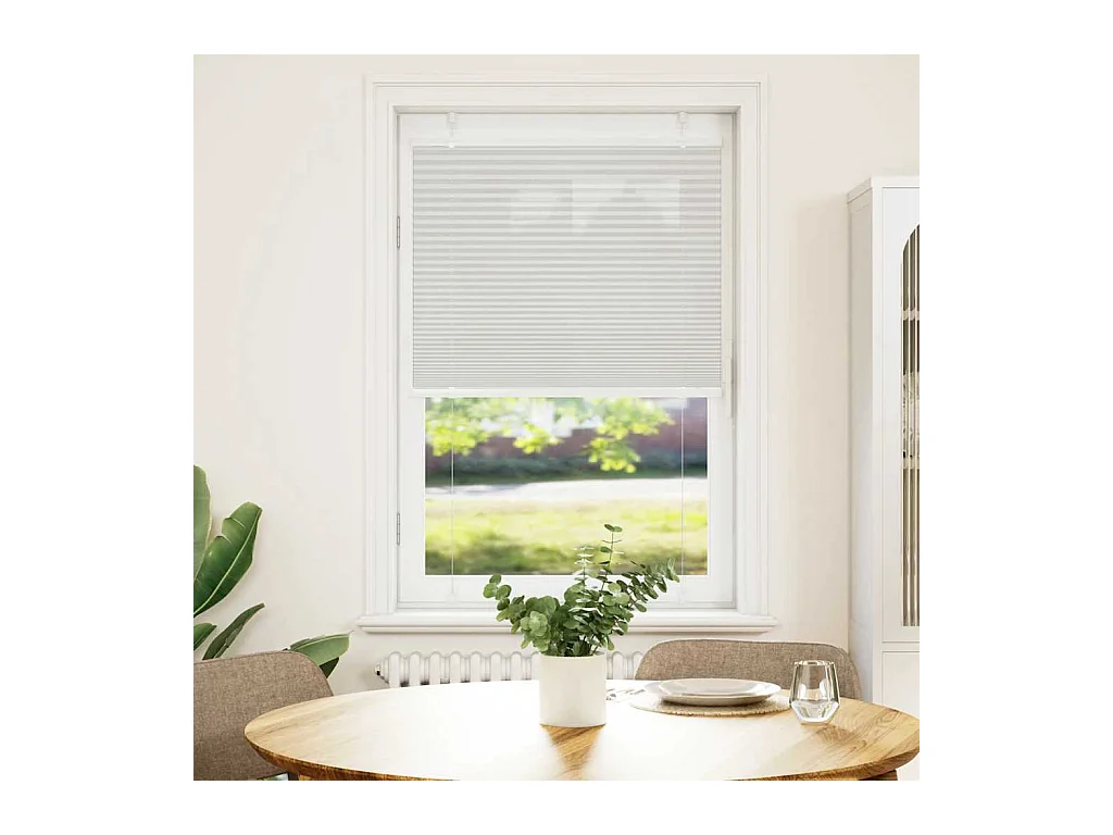 Store plissé gris clair 80x150 cm largeur du tissu 79,4 cm