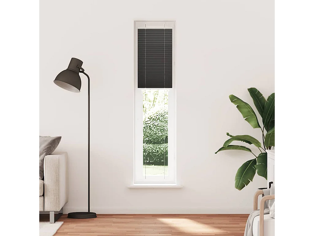 Zwarte plisségordijn 50x200 cm stofbreedte 49,4 cm polyester