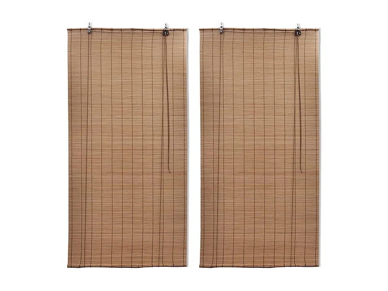 Stores roulants en bambou 2 pcs Marron 120x220 cm