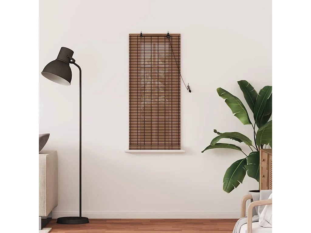 Stores et Occultants avec des rideaux Marron 60 x 160 cm Bambou