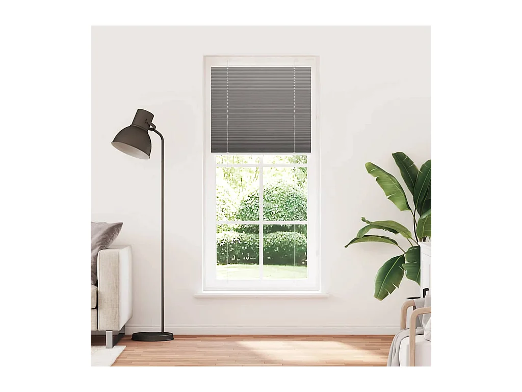 Tenda plissettata antracite 85x200 cm larghezza tessuto 84,4 cm