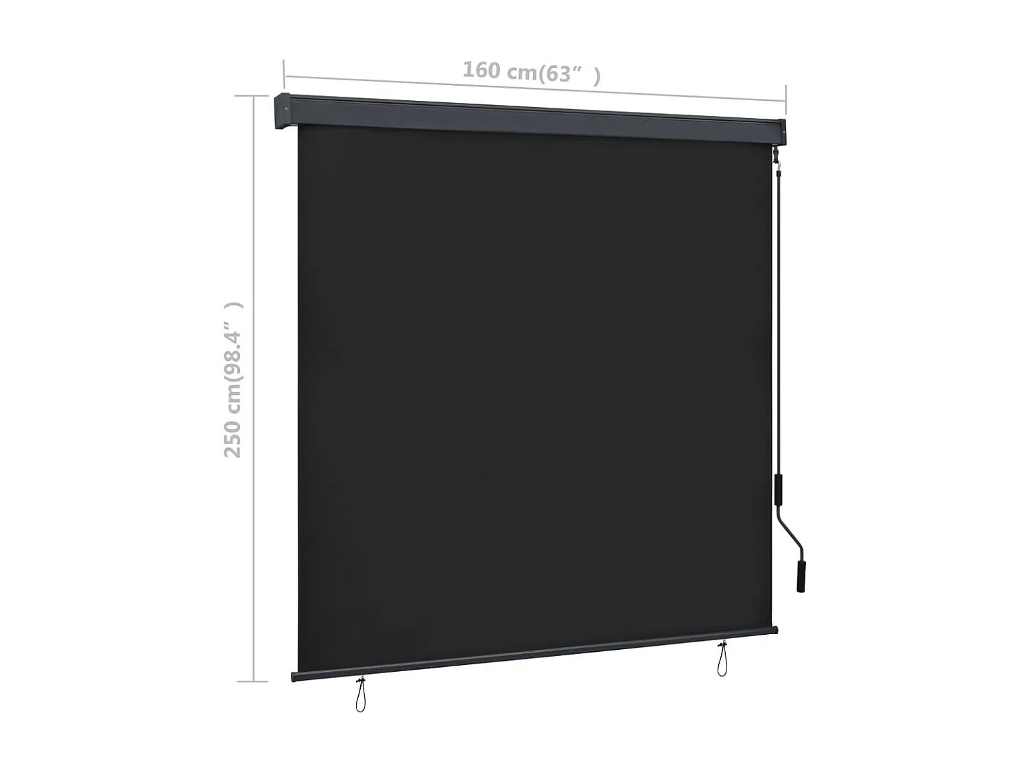 Store roulant d'extérieur 160x250 cm Anthracite