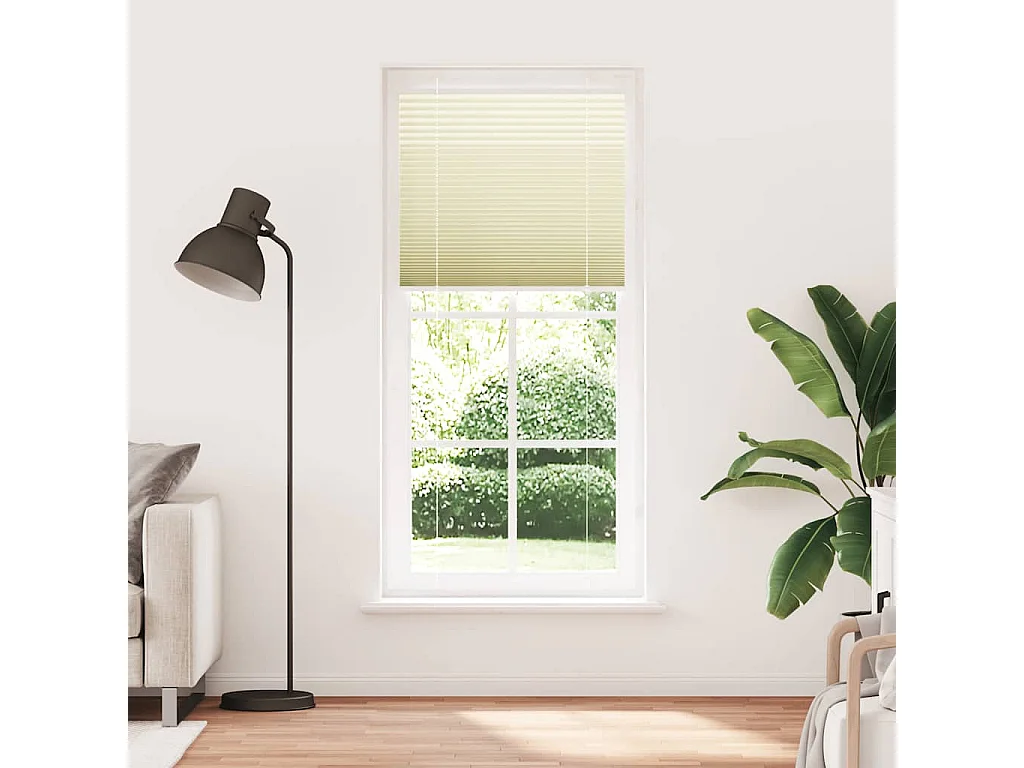 Store plissé crème 85x200 cm largeur du tissu 84,4 cm polyester