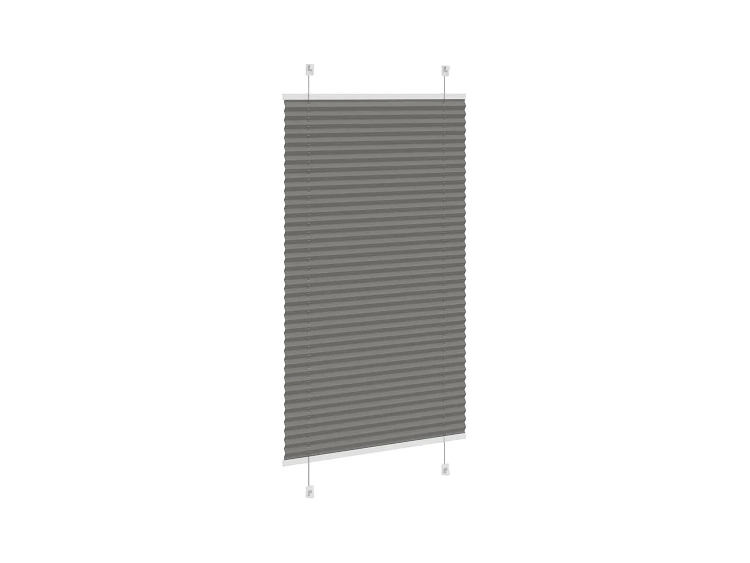 Tenda plissettata antracite 80x100 cm larghezza tessuto 79,4 cm