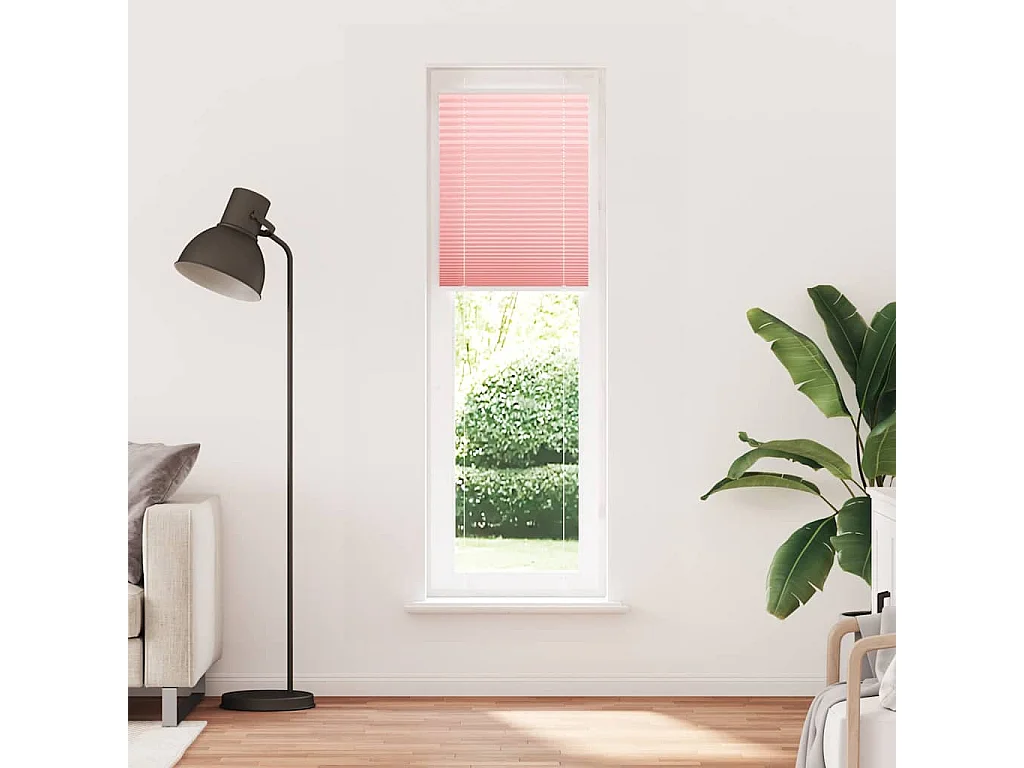 Tenda plissettata rosa 65x200 cm larghezza tessuto 64,4 cm poliestere