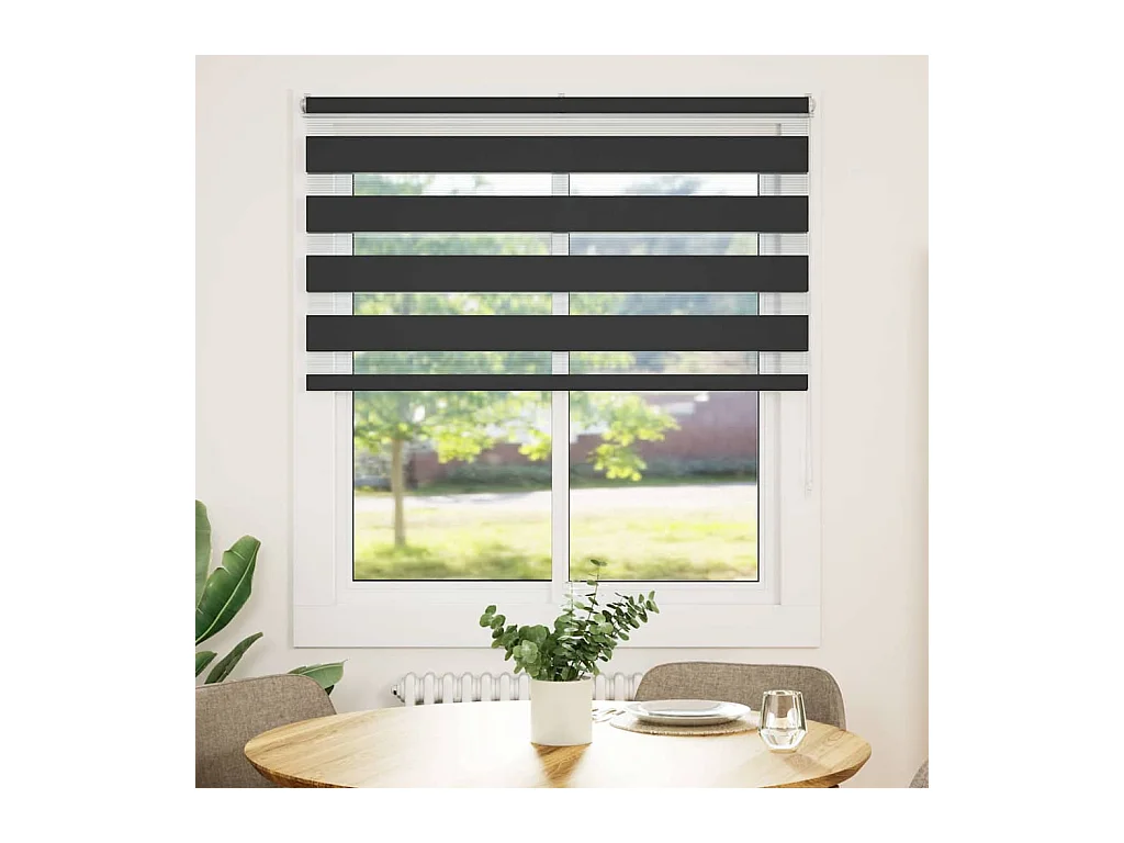 Store zèbre noir 135x150 cm largeur du tissu 130,9 cm polyester