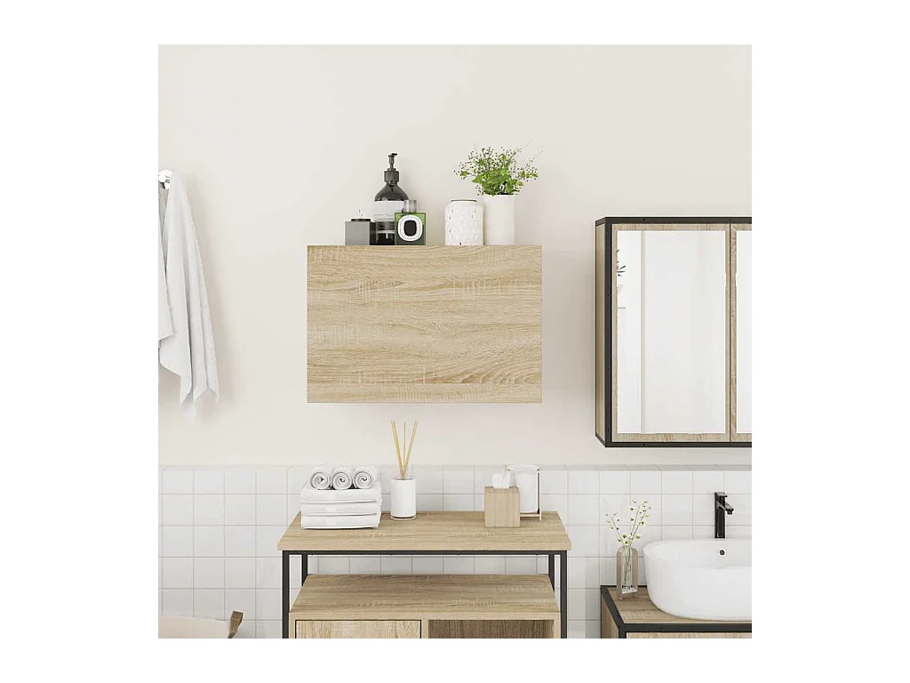 Armoire murale de bain chêne sonoma 60x25x40 cm bois ingénierie