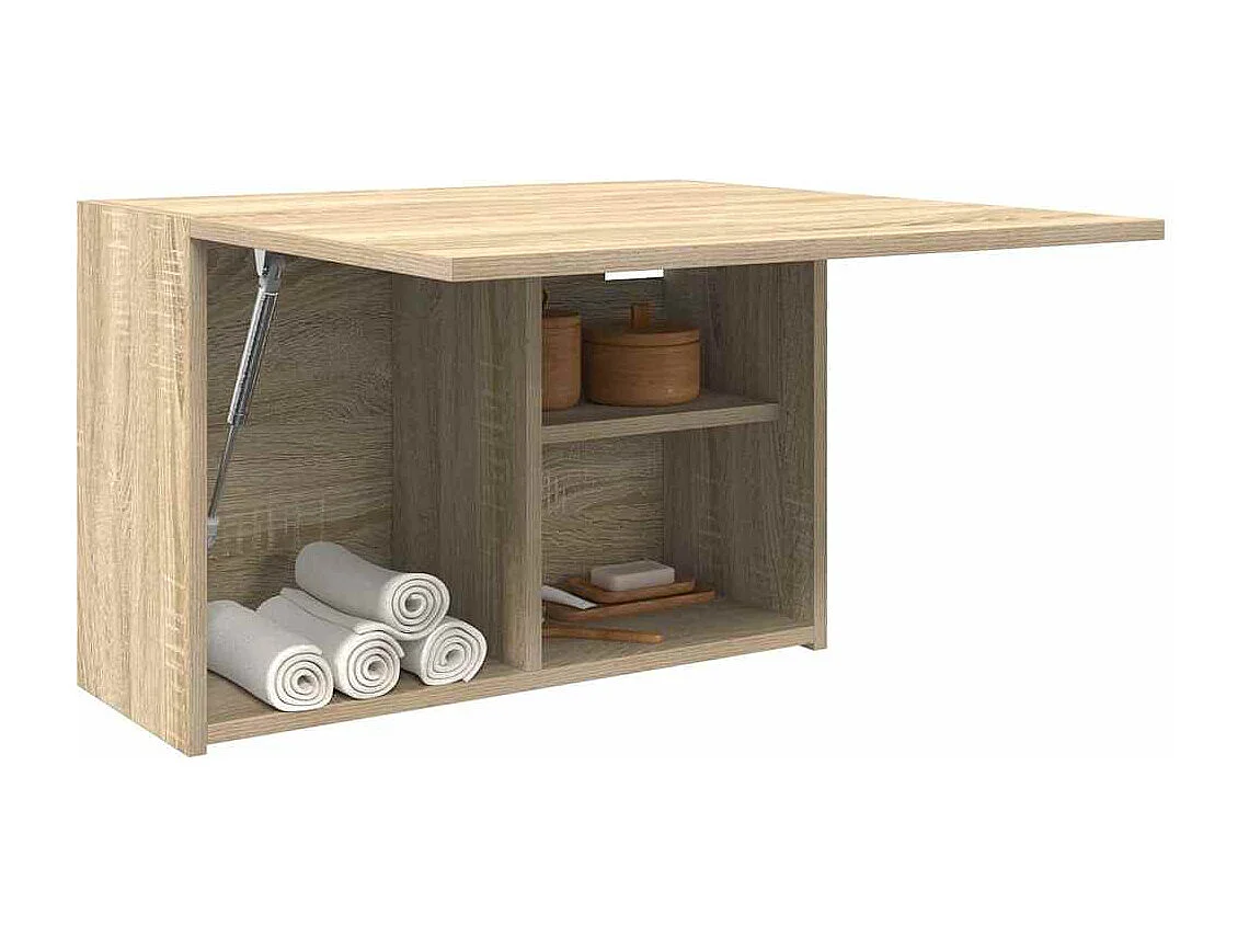 Armoire murale de bain chêne sonoma 60x25x40 cm bois ingénierie