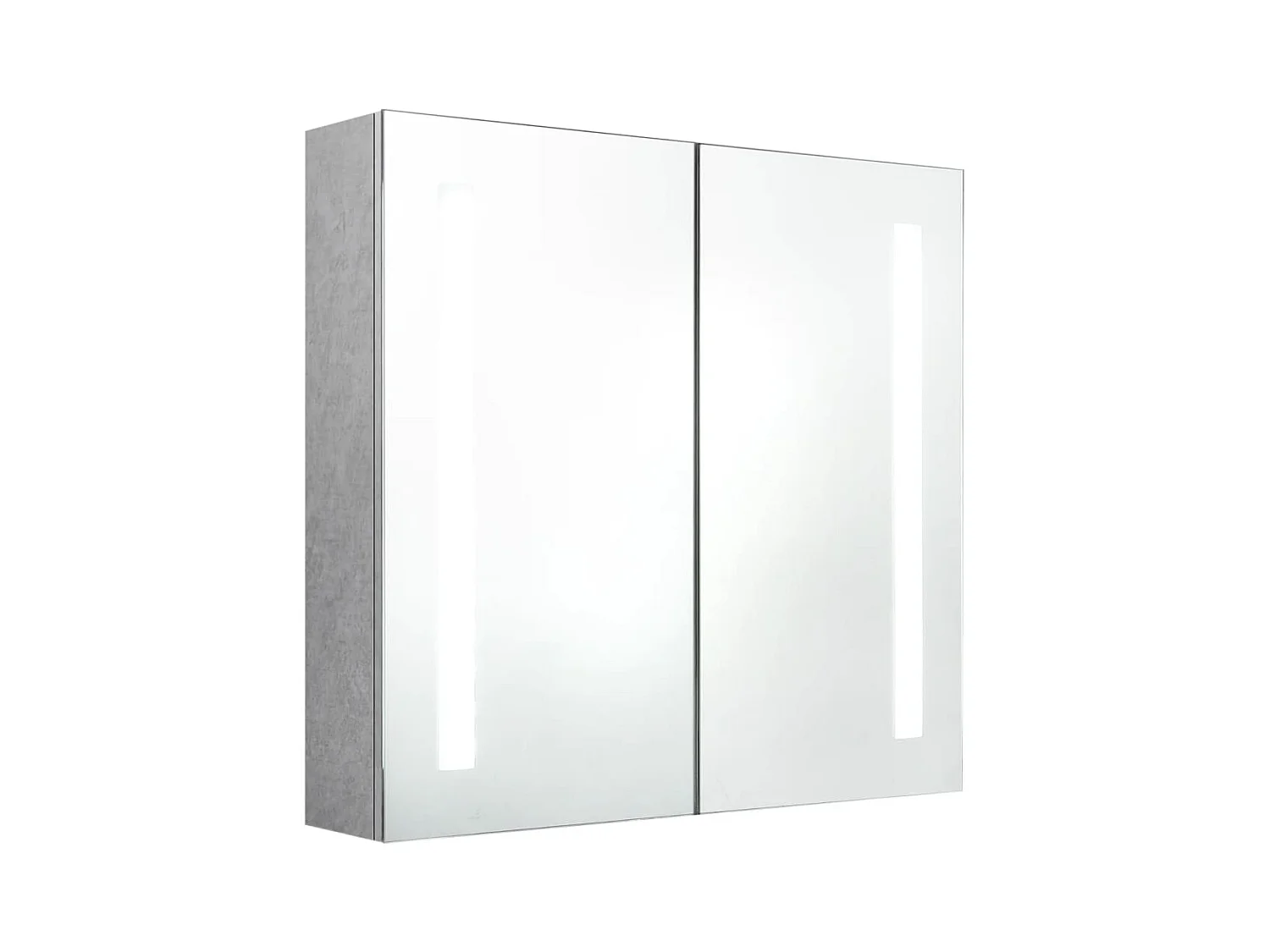 Mobiletto da bagno con specchio LED grigio cemento 62x14x60 cm