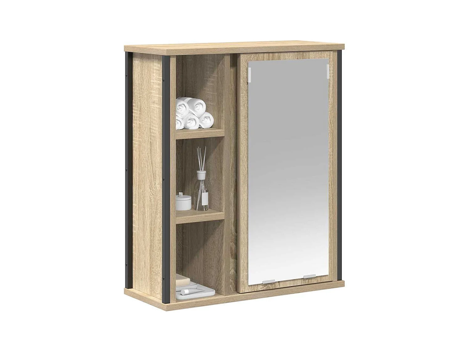 Sonoma eiken spiegel badkamer wandmeubel 50x21x60 cm