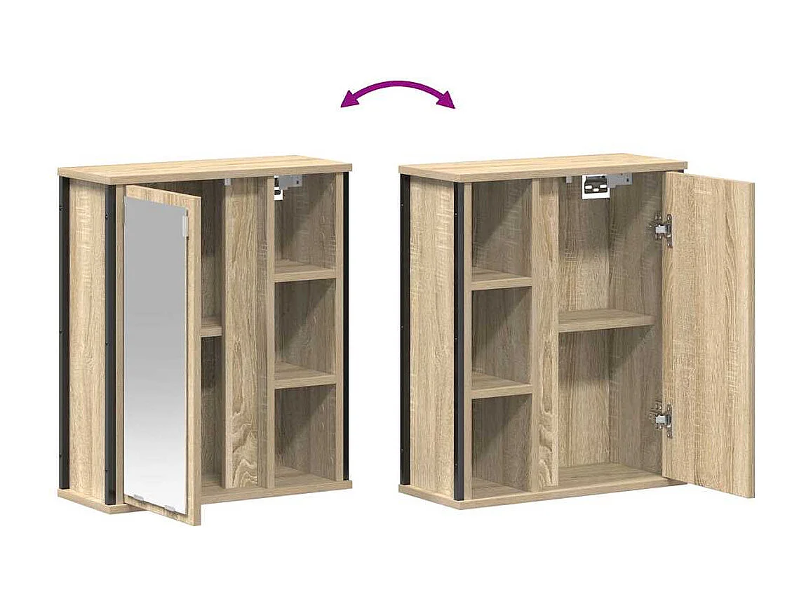 Sonoma eiken spiegel badkamer wandmeubel 50x21x60 cm