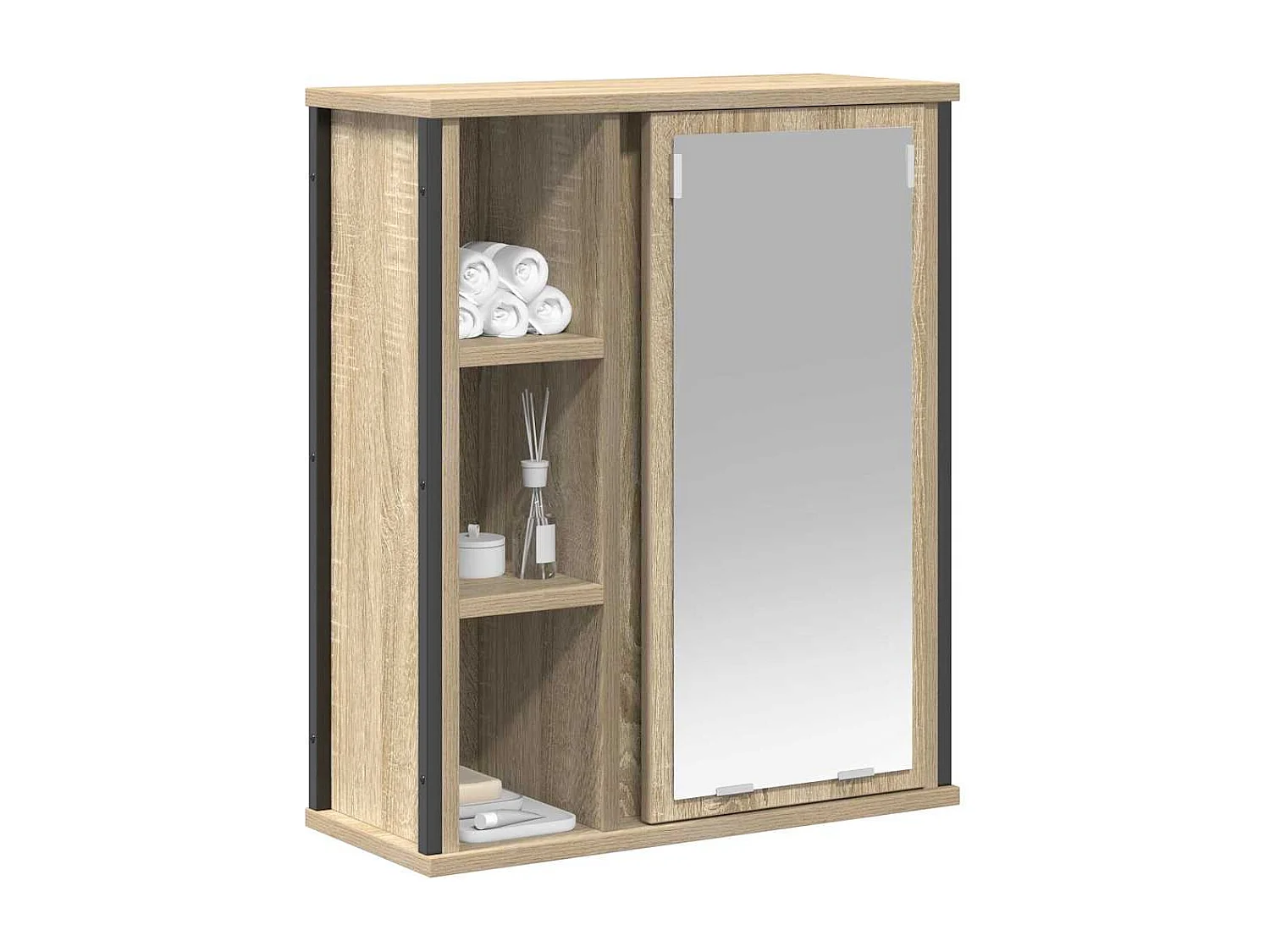 Meuble murale de salle de bain miroir chêne sonoma 50x21x60 cm