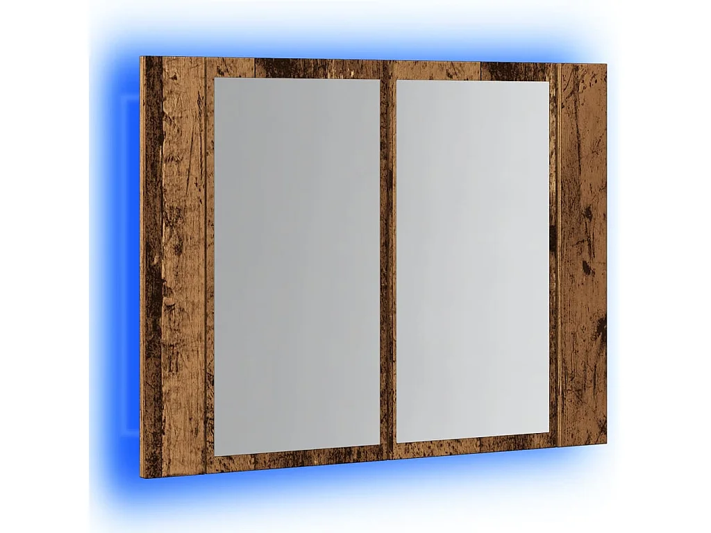 Armoire à miroir LED vieux bois 60x12x45 cm bois d'ingénierie