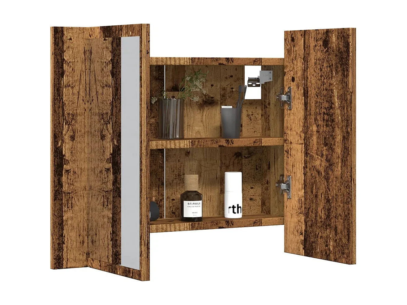 Armoire à miroir LED vieux bois 60x12x45 cm bois d'ingénierie