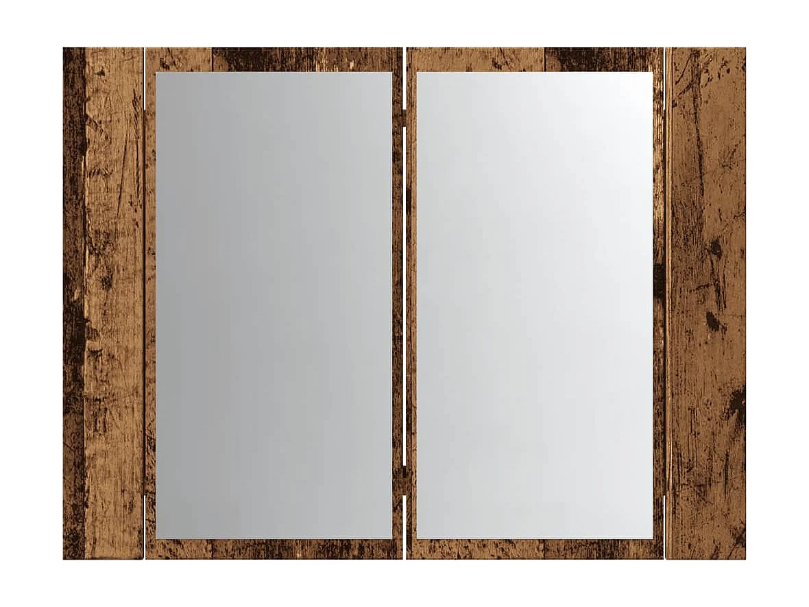 Armoire à miroir LED vieux bois 60x12x45 cm bois d'ingénierie
