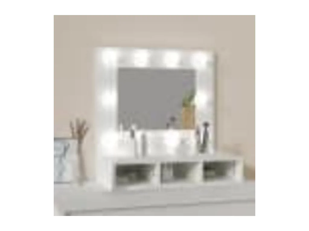 Armario con espejo y LED blanco 60x31,5x62 cm