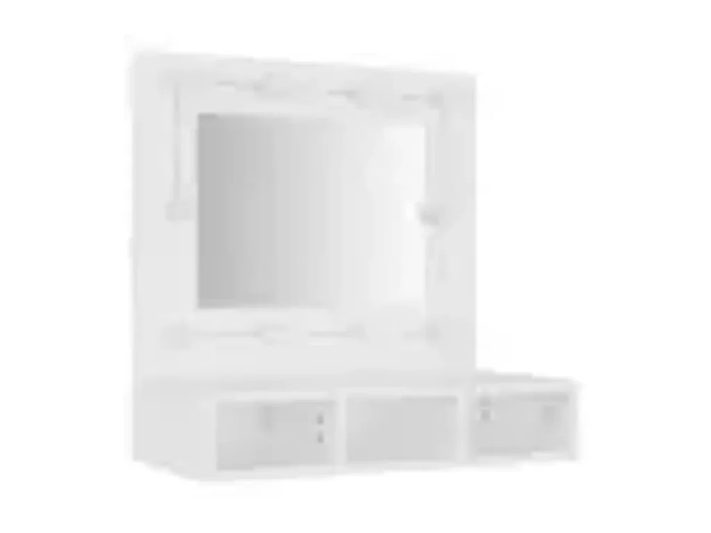 Armario con espejo y LED blanco 60x31,5x62 cm