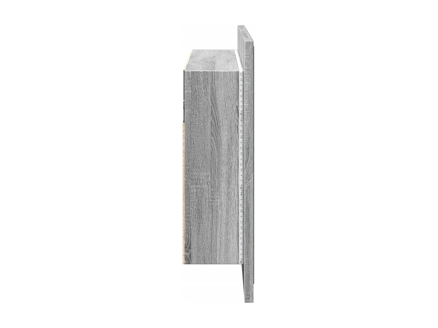 Mobiletto da bagno con specchio LED Sonoma Grey 80x12x45 cm