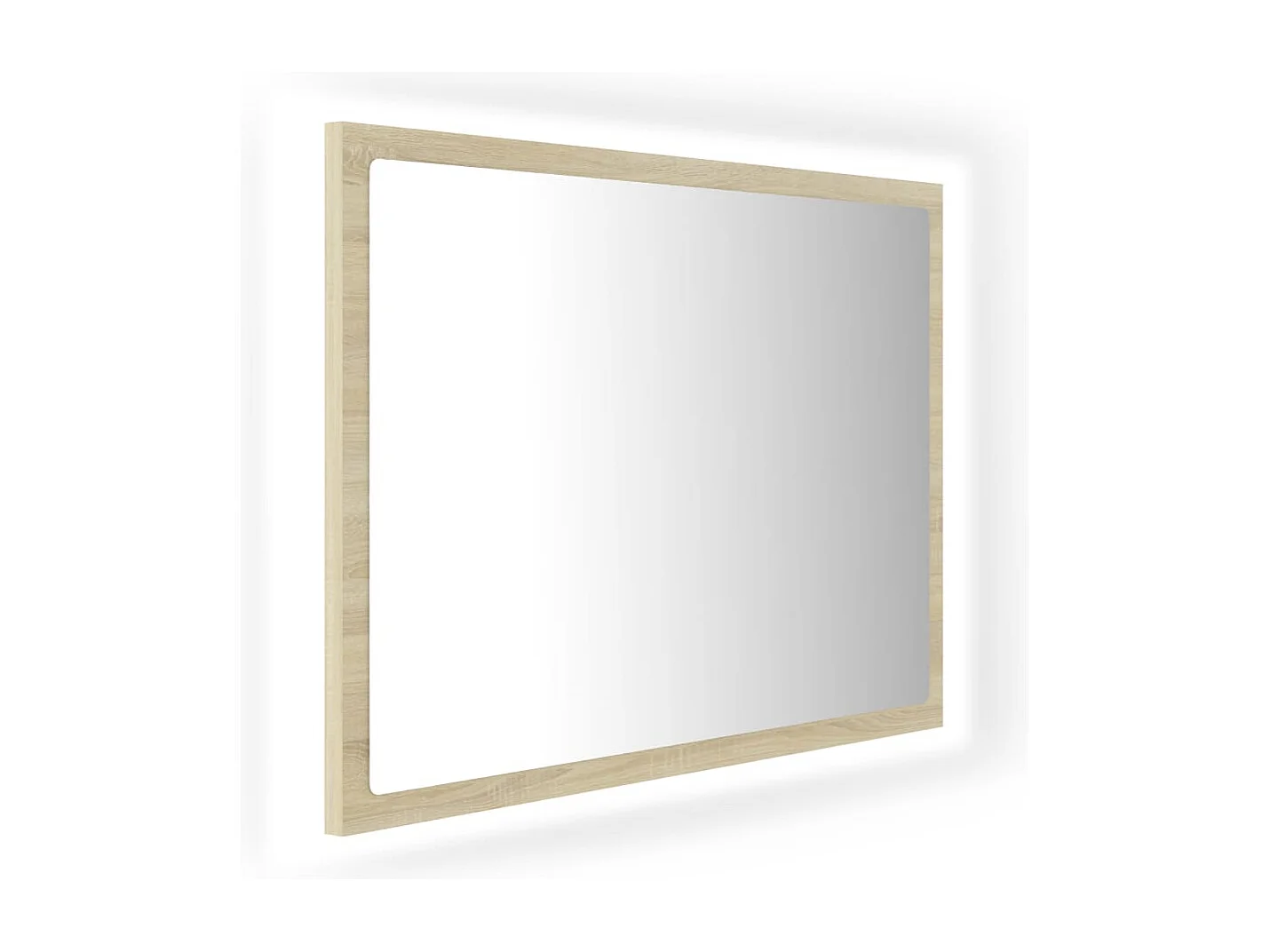 Miroir LED de salle de bain Chêne sonoma 60x8,5x37 cm Acrylique
