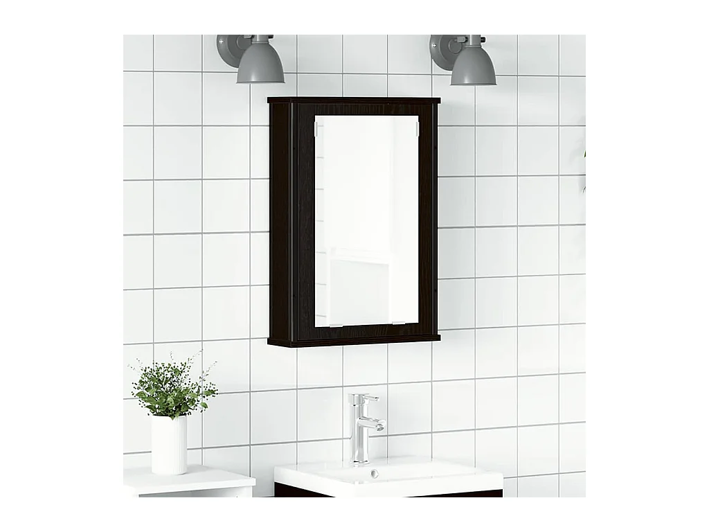 Armoire à miroir de salle de bain chêne noir bois ingénierie