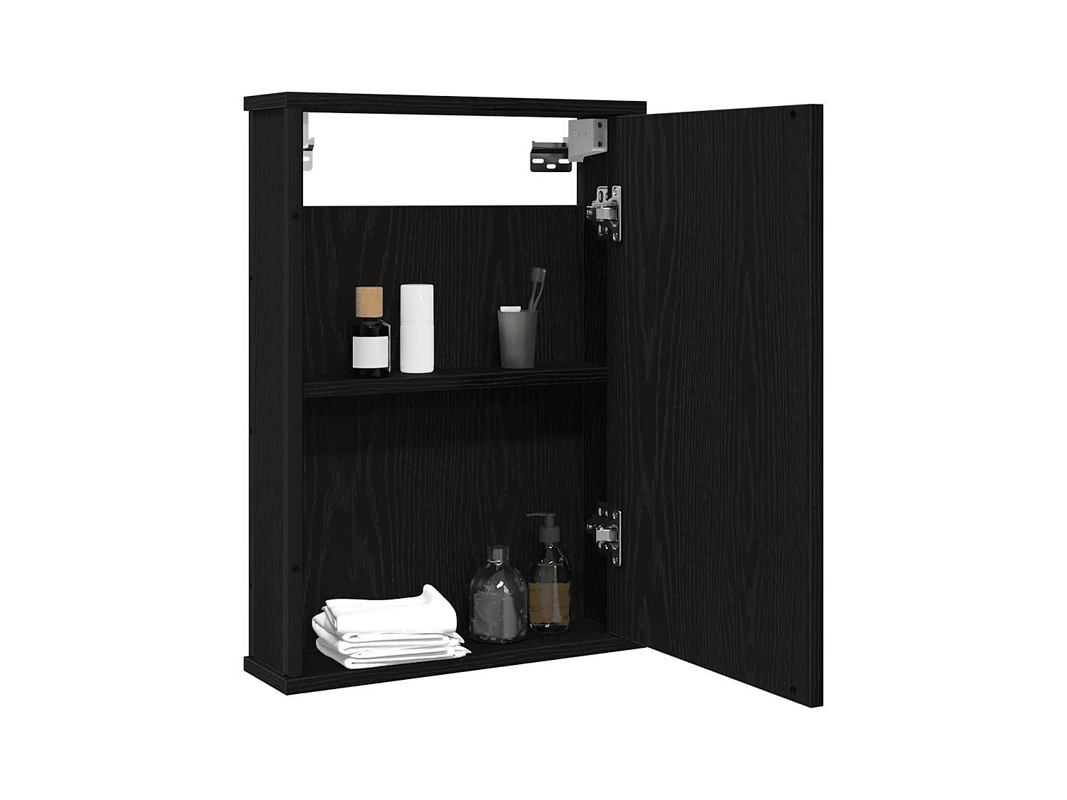 Armoire à miroir de salle de bain chêne noir bois ingénierie