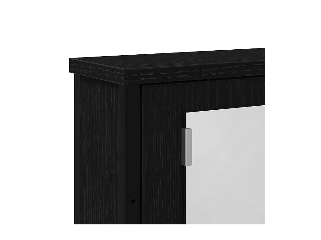 Armoire à miroir de salle de bain chêne noir bois ingénierie