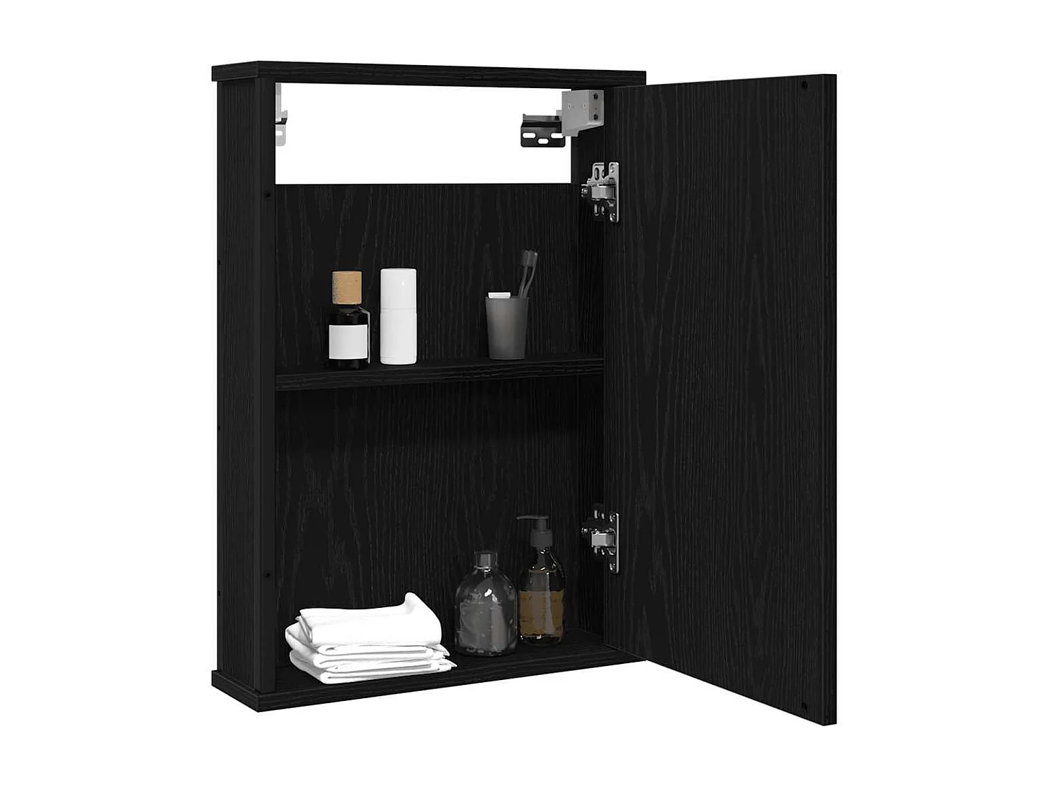 Armoire à miroir de salle de bain chêne noir bois ingénierie