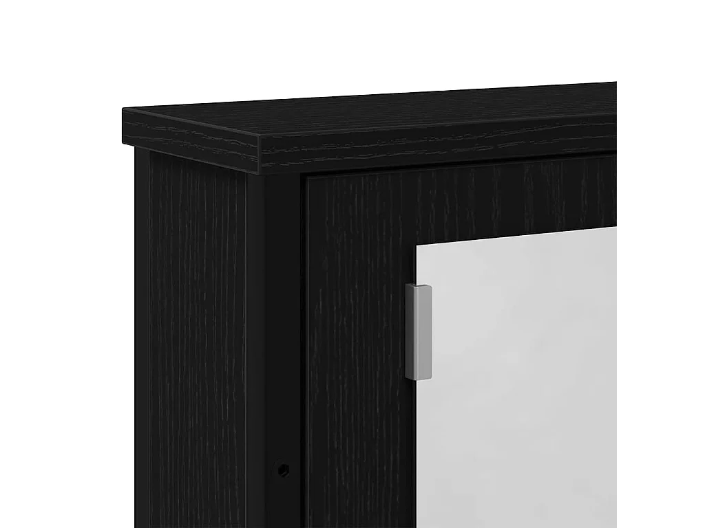 Armoire à miroir de salle de bain chêne noir bois ingénierie