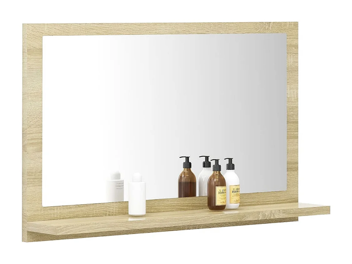 Specchio da bagno in rovere Sonoma 60x10,5x37 cm in legno composito