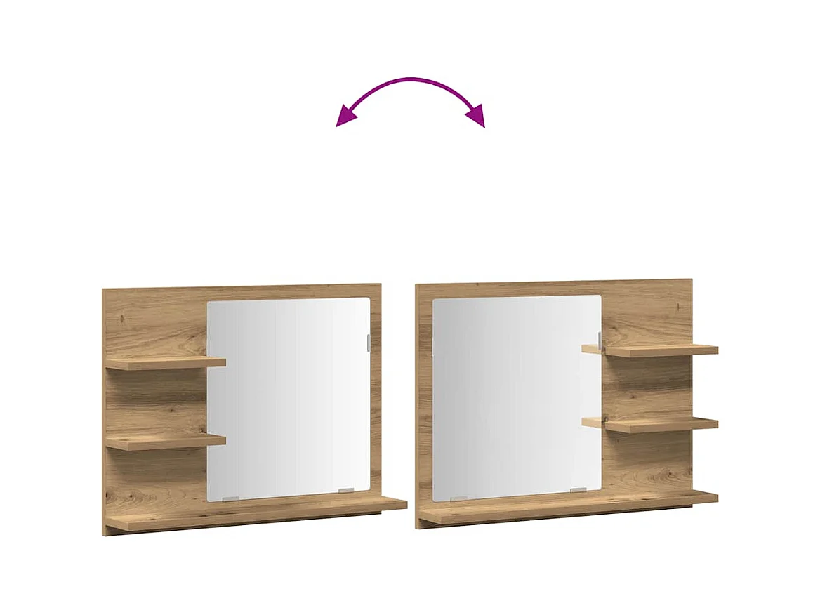 Armoire à miroir salle de bain chêne artisanal 60x10,5x45 cm