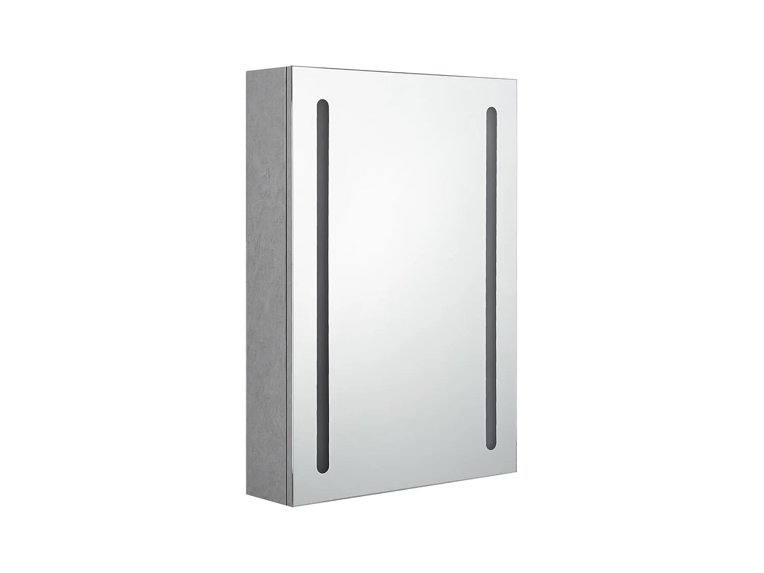 Mobiletto da bagno con specchio LED grigio cemento 50x13x70 cm