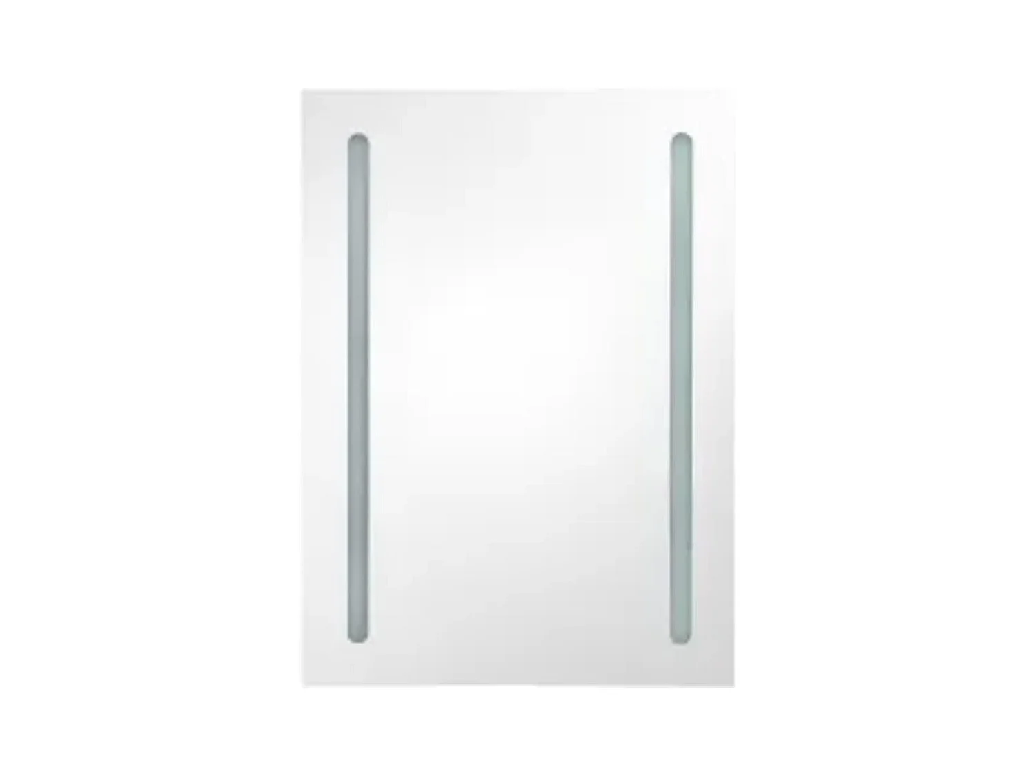 Mobiletto da bagno con specchio LED grigio cemento 50x13x70 cm