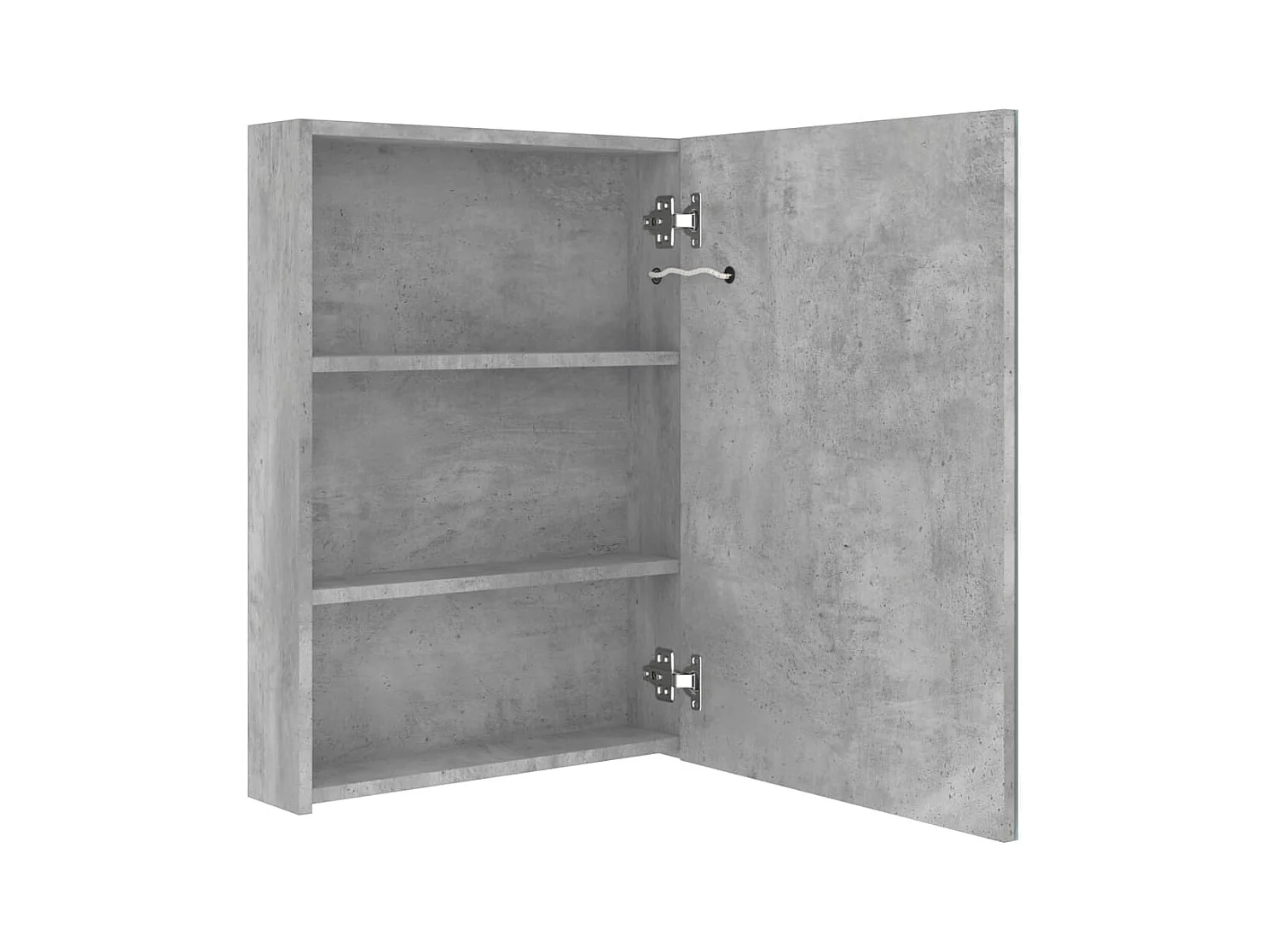 Mobiletto da bagno con specchio LED grigio cemento 50x13x70 cm