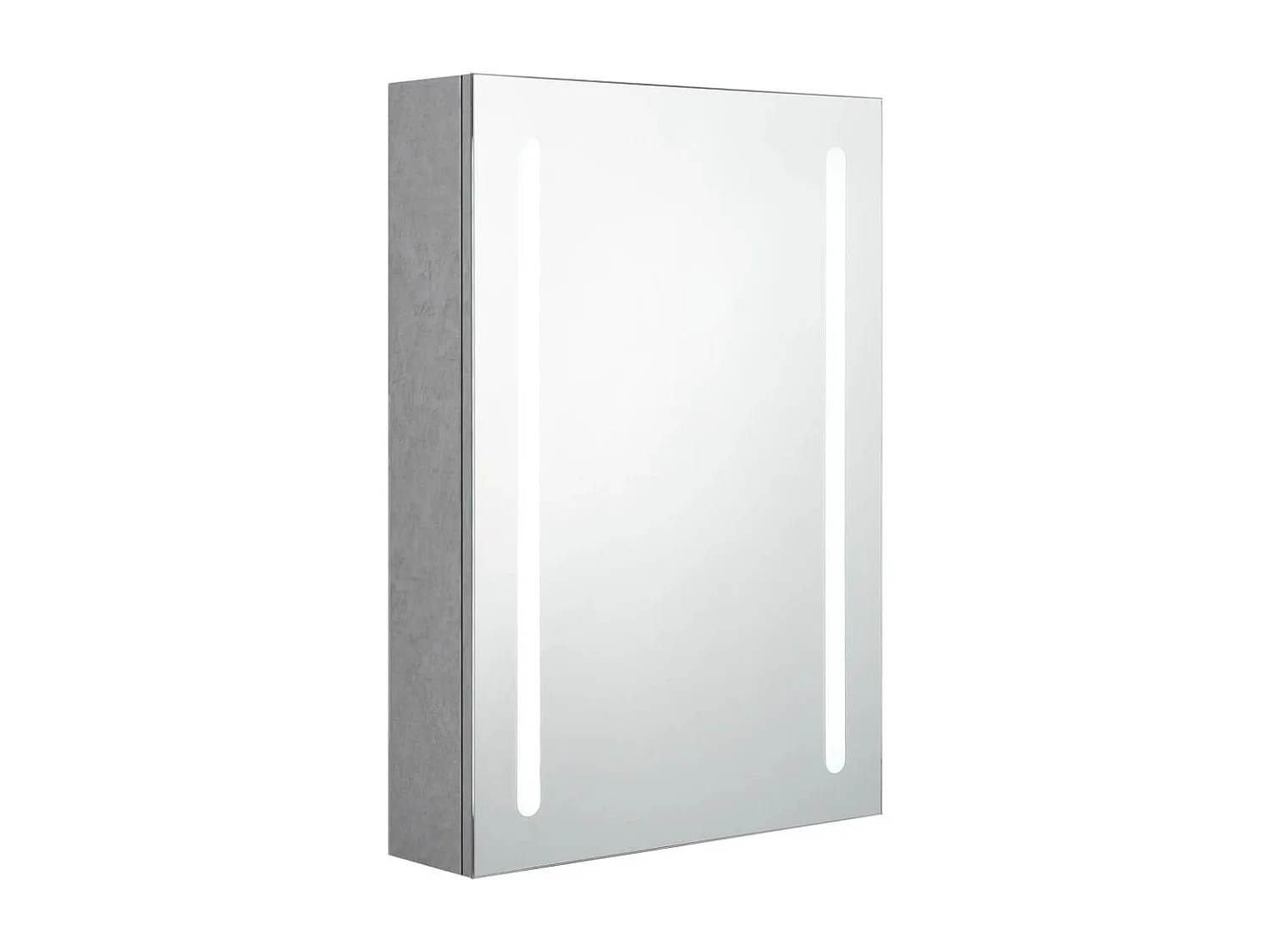 Armoire de salle de bain à miroir LED gris béton 50x13x70 cm
