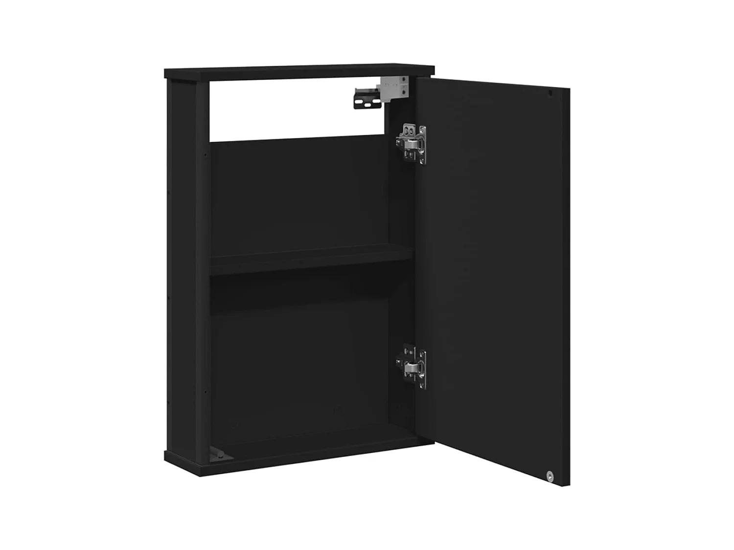 Armoire à miroir de salle de bain noir bois d'ingénierie