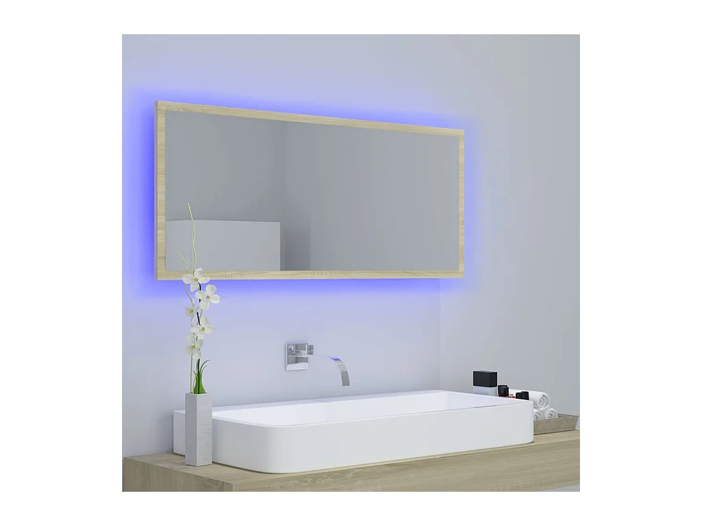 LED badkamerspiegel Sonoma eiken 100x8,5x37cm Acryl