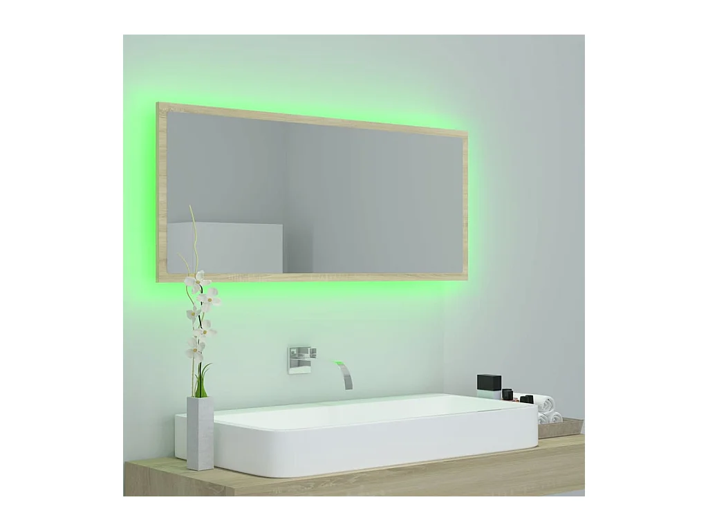 LED badkamerspiegel Sonoma eiken 100x8,5x37cm Acryl
