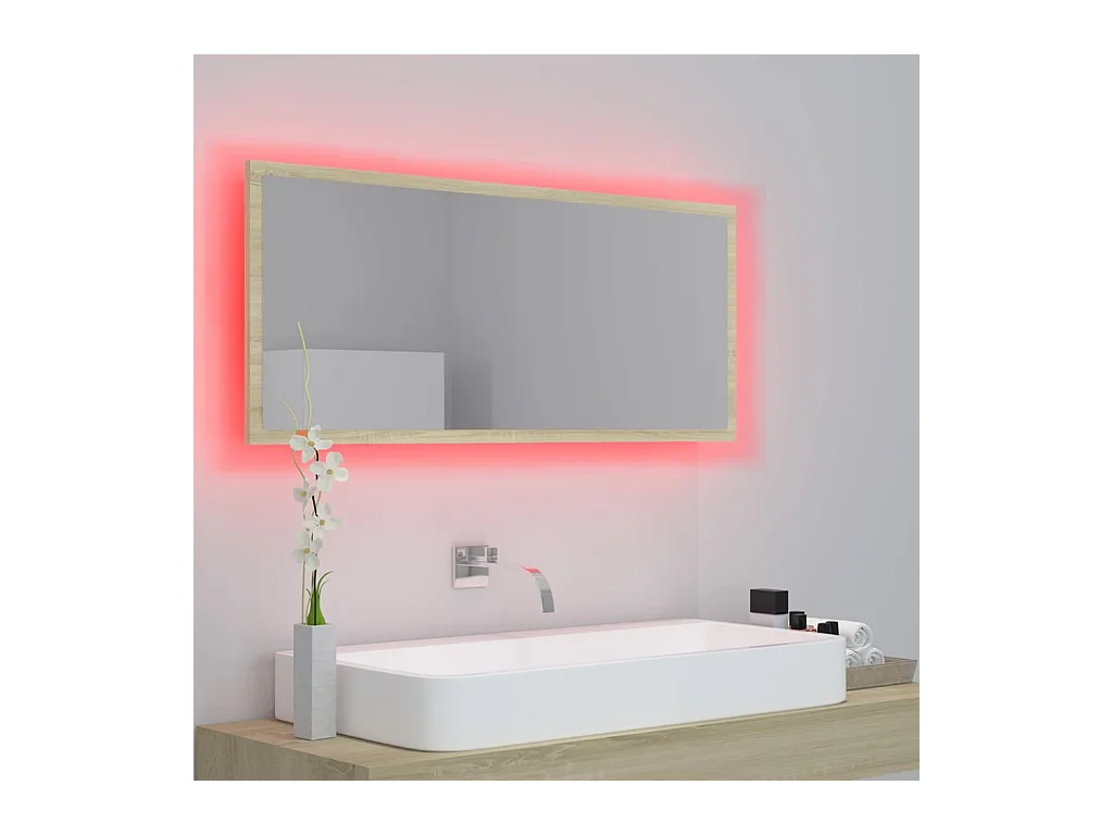 LED badkamerspiegel Sonoma eiken 100x8,5x37cm Acryl