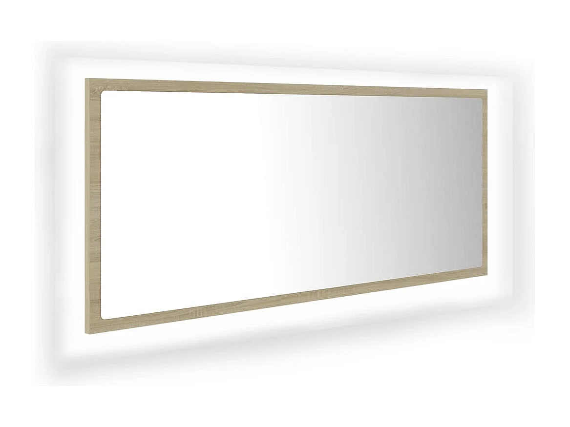 Espejo de baño LED roble Sonoma 100x8,5x37cm Acrílico