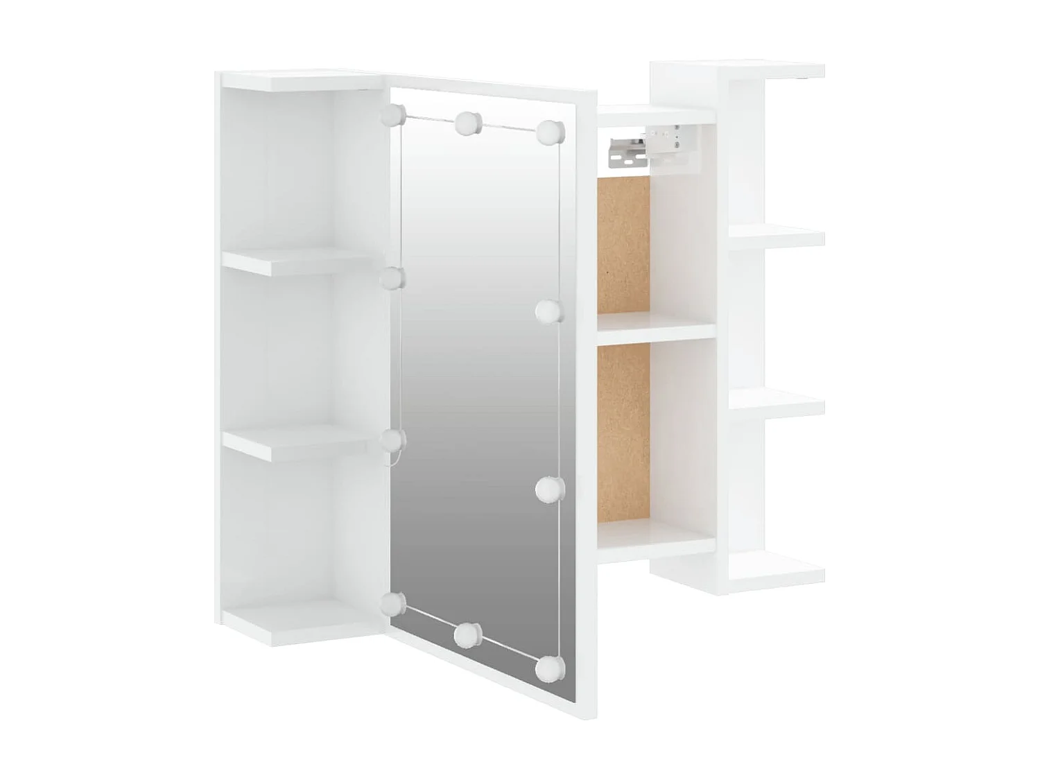 Armario espejo con LED Blanco brillo 70x16,5x60 cm