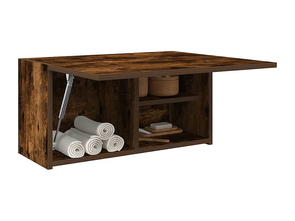 Armoire murale de bain chêne fumé 60x25x30 cm bois d'ingénierie