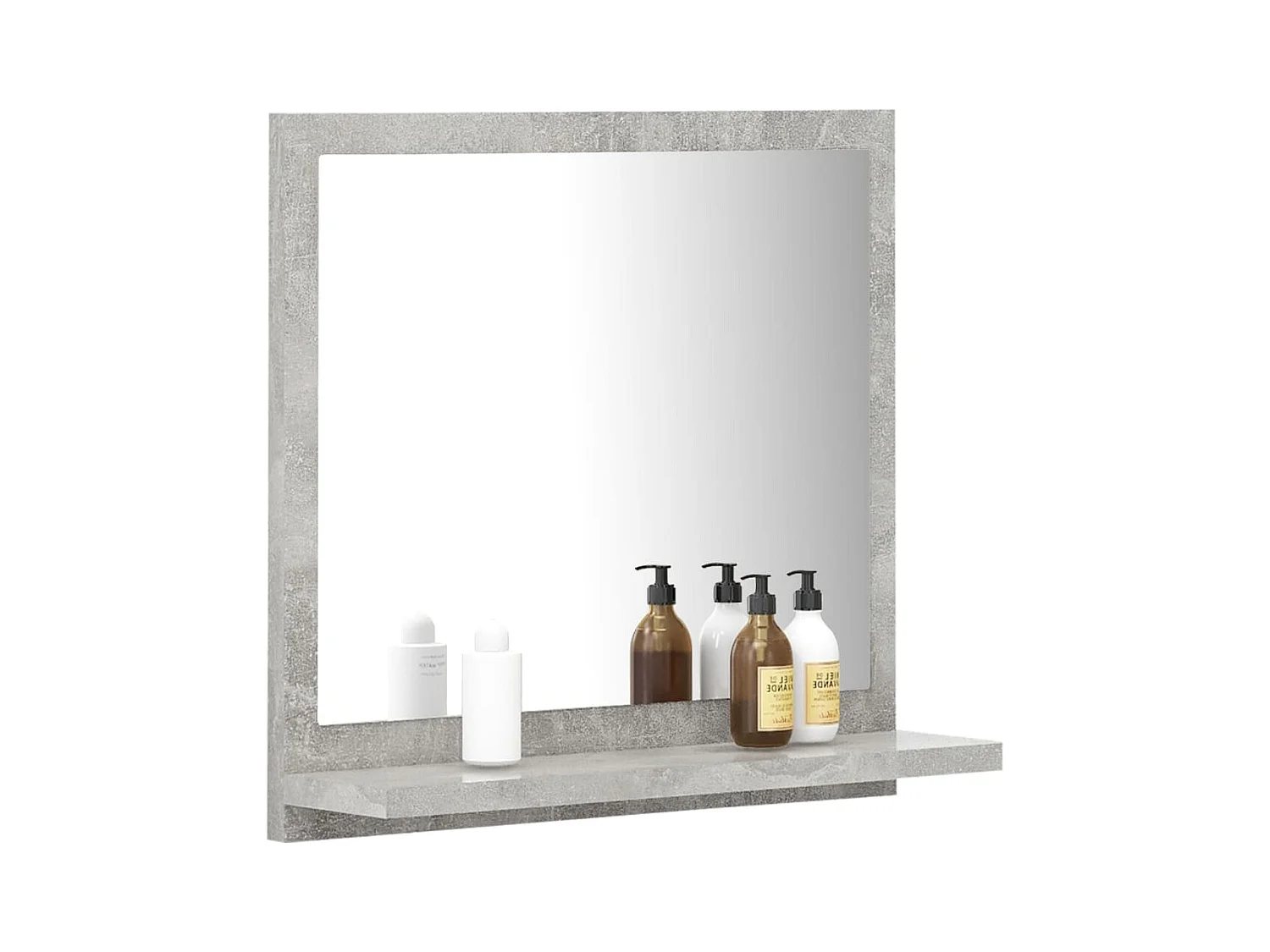 Specchio da bagno grigio cemento 40x10,5x37 cm in legno ingegnerizzato