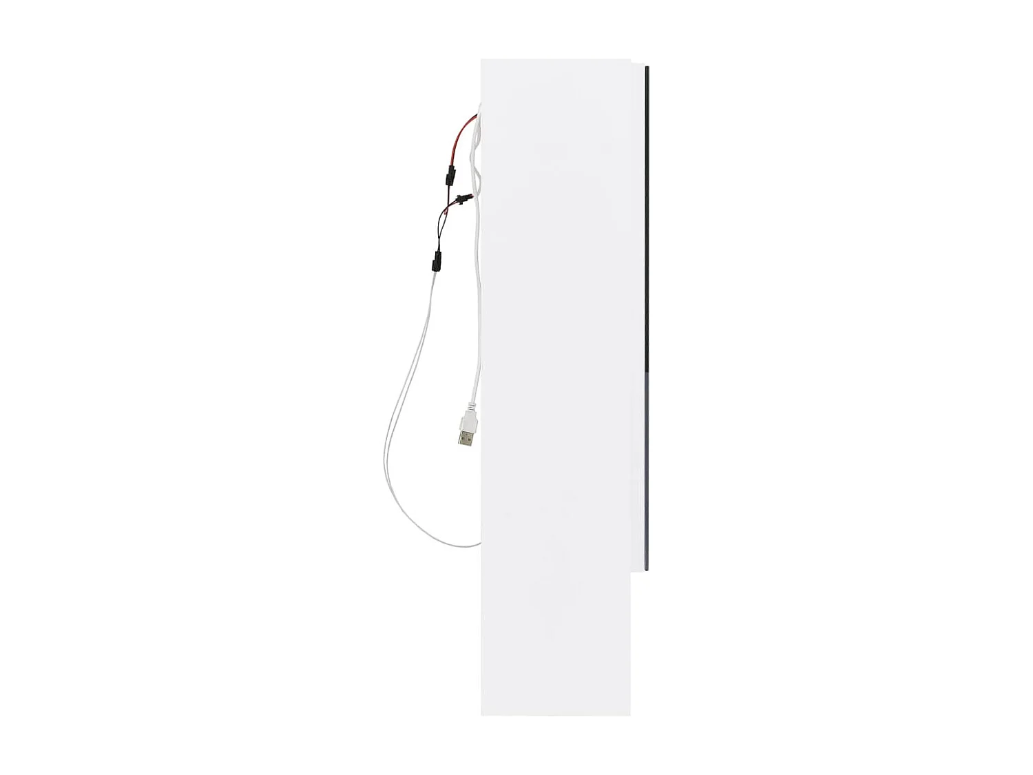 Mobiletto per bagno con specchio LED bianco 80x15x60 cm MDF