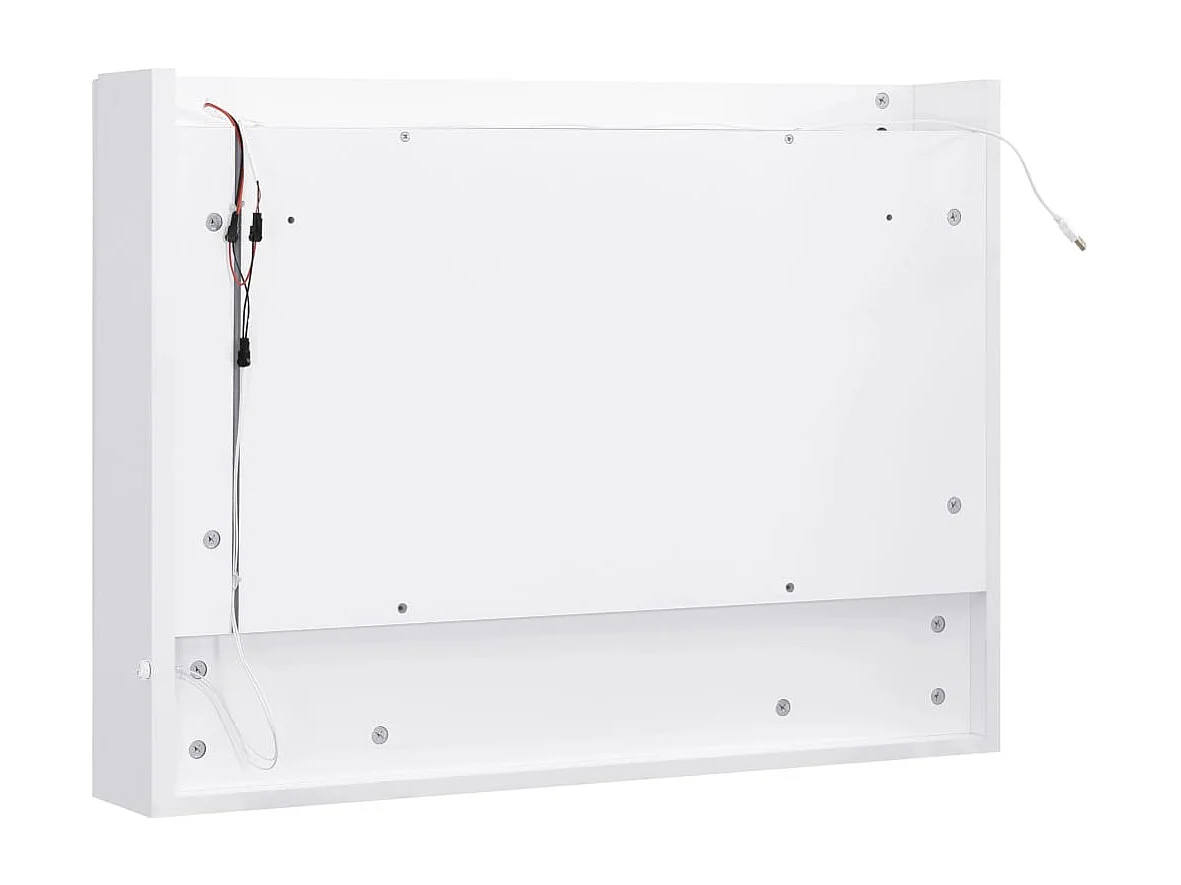 Mobiletto per bagno con specchio LED bianco 80x15x60 cm MDF