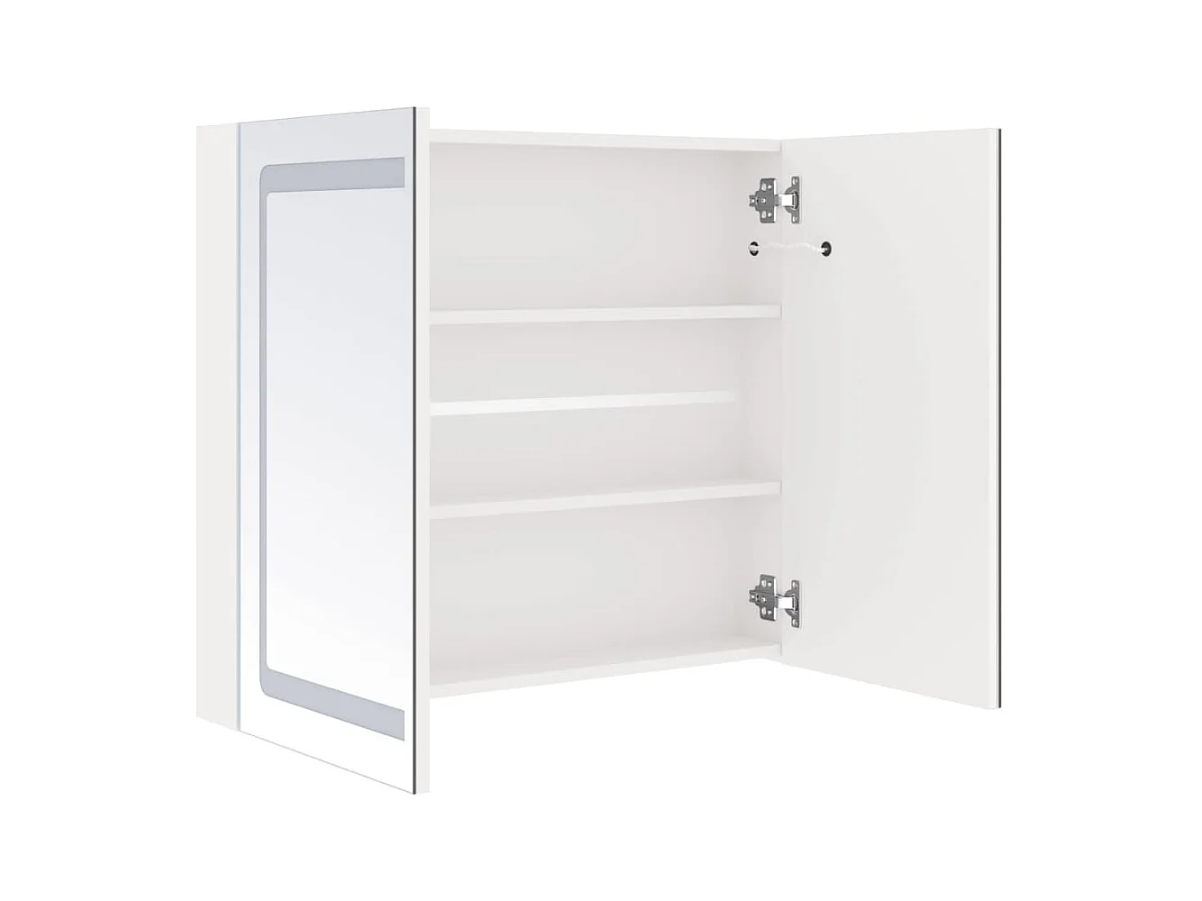 Armoire de salle de bain à miroir LED Blanc brillant 80x12x68cm