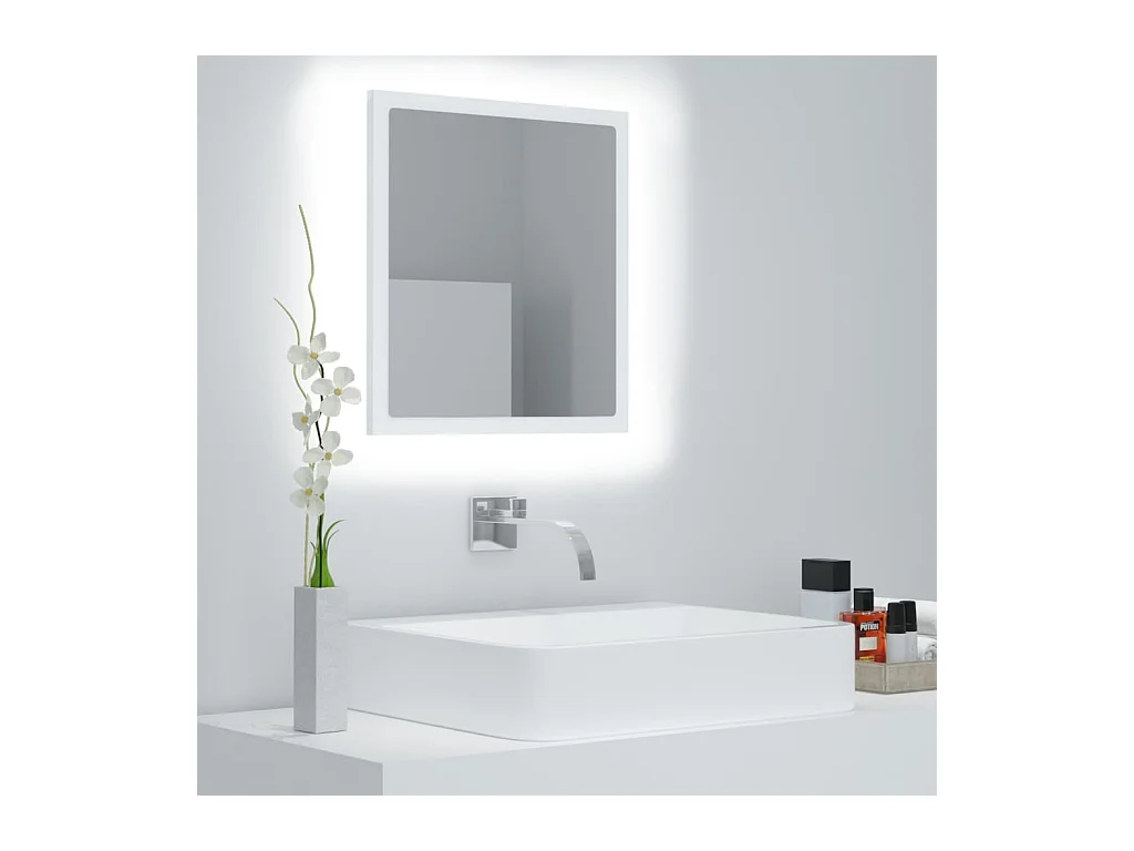 Espejo de baño LED blanco 40x8,5x37 cm Acrílico